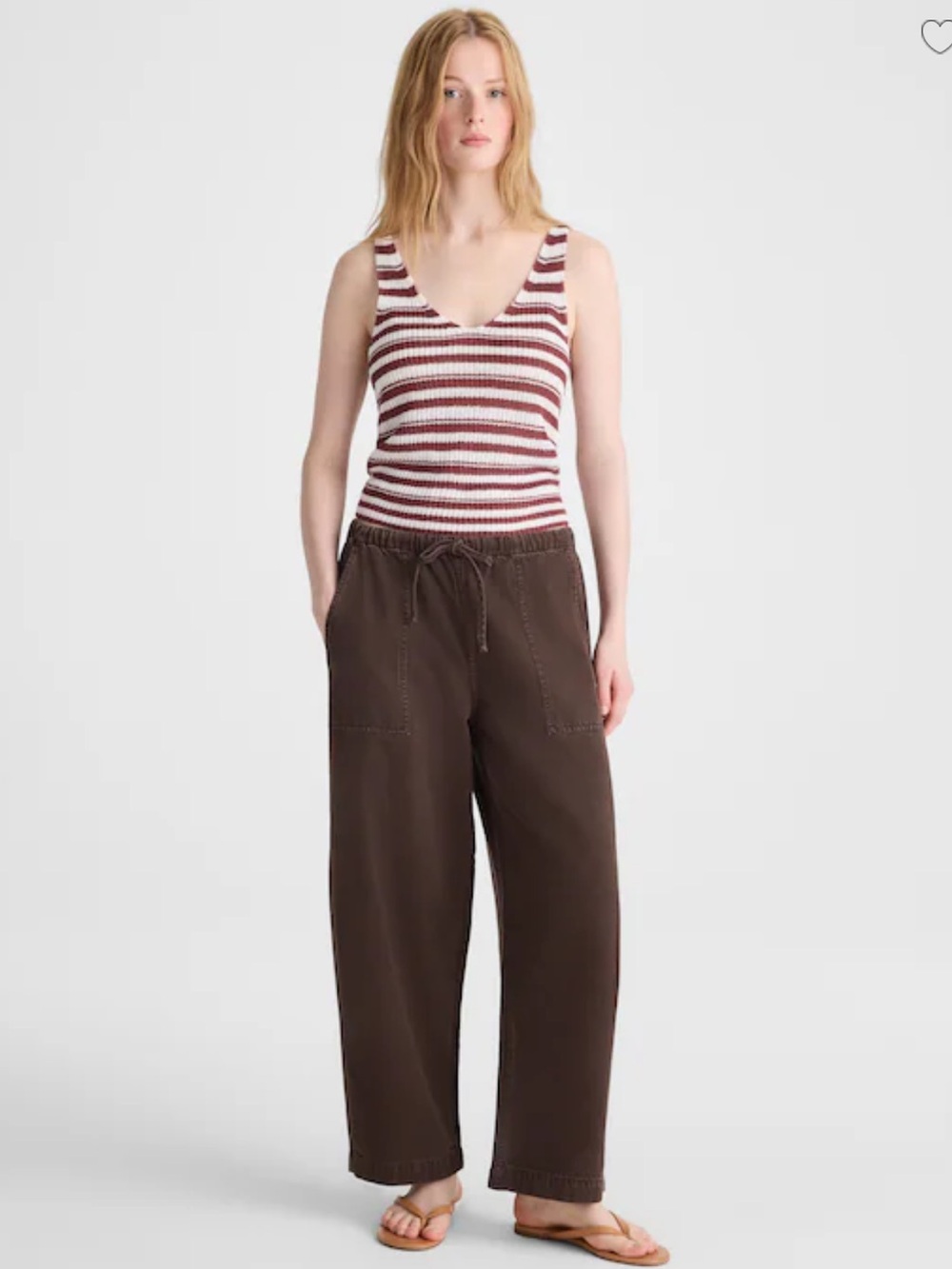 Madewell  Pull-On Barrel-Leg Utility Pants in Airy Denim — Brown